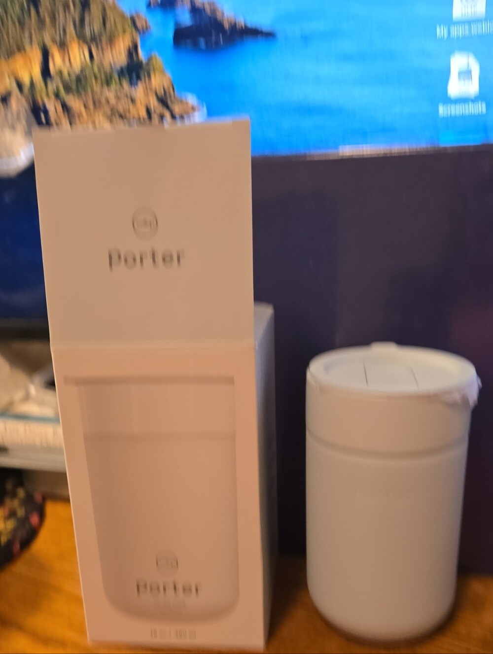 Porter White Ceramic To Go Mug 16oz